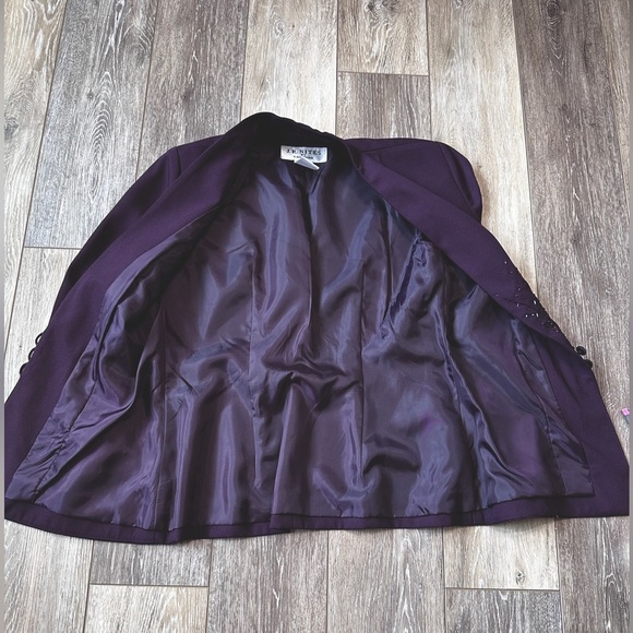 🛍️J. R. Nites by caliendo dark purple jacket with sparkly beaded size Tall 6 - Picture 10 of 10